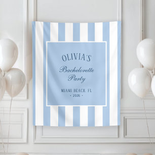 Preppy Coastal Stripe Bachelorette Party Backdrop/ Tapestry