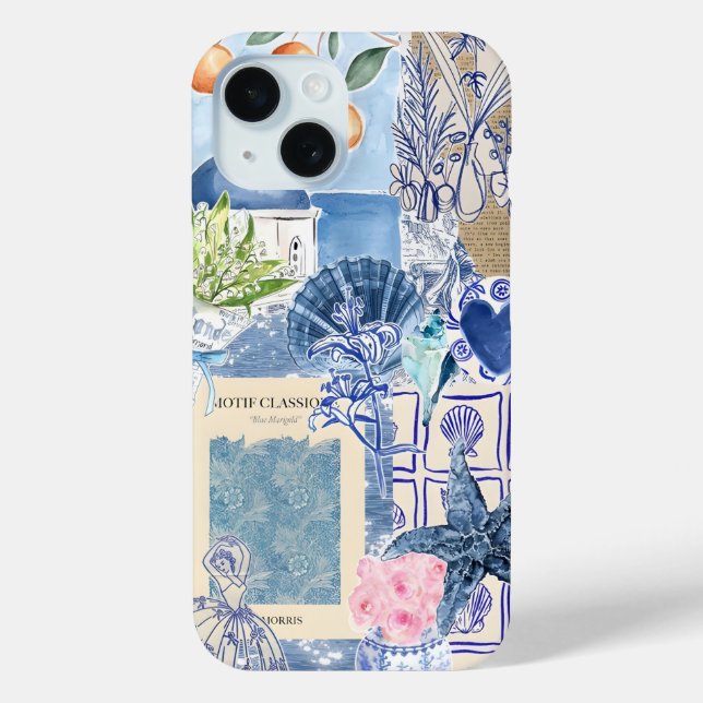 Preppy Collage, Trendy Summer Collage Phone case (Back)