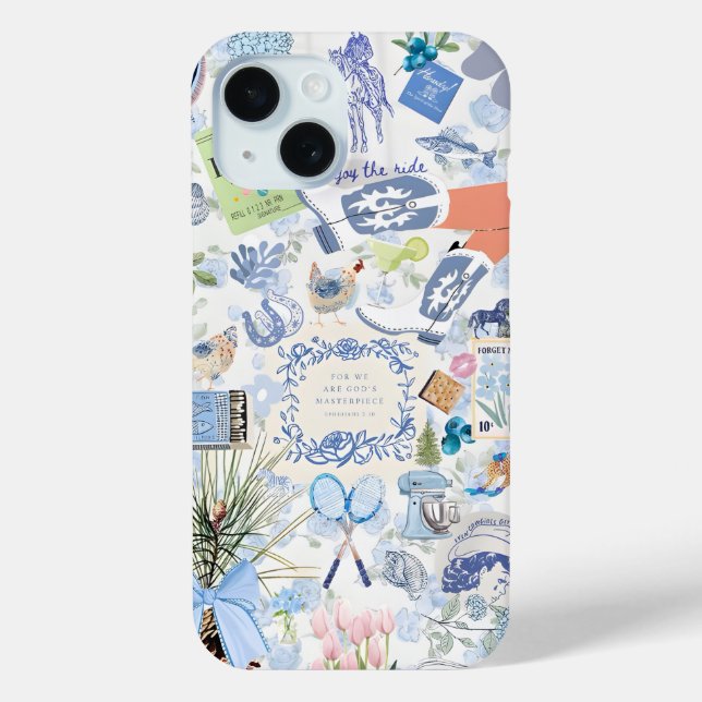 Preppy Collage, Trendy Summer Collage Phone case (Back)