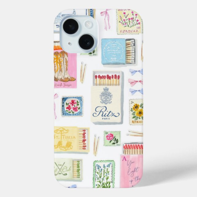 Preppy Collage, Trendy Summer Collage Phone case (Back)