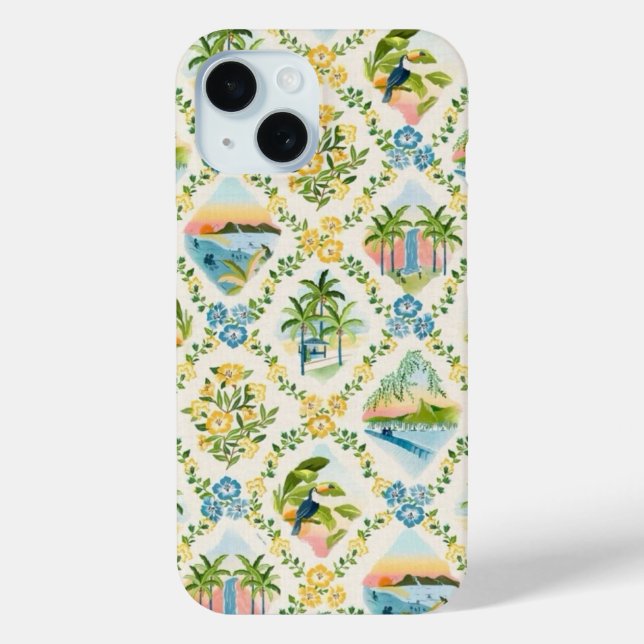 Preppy Collage, Trendy Summer Collage Phone case (Back)