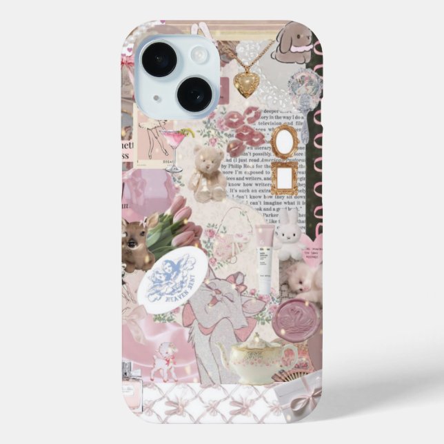 Preppy Collage, Trendy Summer Collage Phone case (Back)