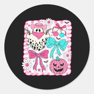 Preppy Coquette Boo Haw Western Ghosts Cowboy Hall Classic Round Sticker