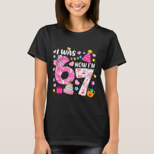 Preppy Coquette Bow I Was 6 Now I'm 7 7th Birthday T-Shirt