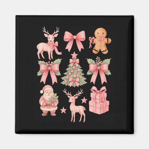 Preppy Coquette Bow Nk Christmas Tree Santa Ginger Magnet