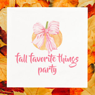 Preppy Coquette Fall Favourite Things Party Napkin