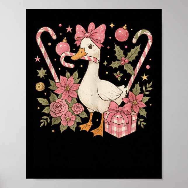 Preppy Coquette Goose Christmas 2025 Family Matchi Poster (Front)