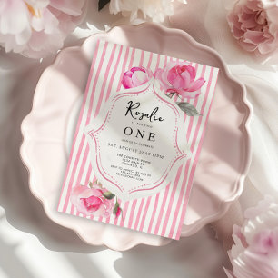 Preppy Coquette Grandmillenial Girl Birthday Invitation