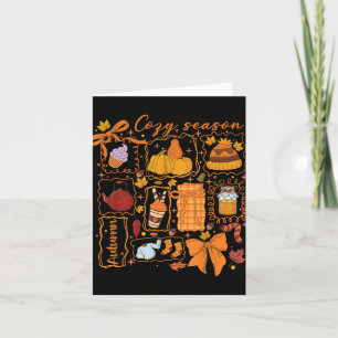 Preppy Cosy Season Fall Vibes Thanksgiving Hallowe Card