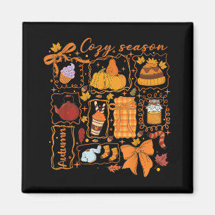 Preppy Cosy Season Fall Vibes Thanksgiving Hallowe Magnet