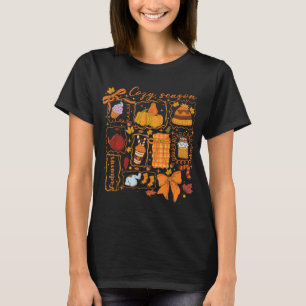 Preppy Cosy Season Fall Vibes Thanksgiving Hallowe T-Shirt
