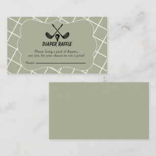 Preppy Country Club Golf Baby Shower Diaper Raffle Enclosure Card
