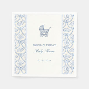 Preppy Couquette Coastal Baby Shower  Napkin