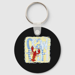 Preppy Crawfish Season Funny Louisiana Seafood Men Key Ring