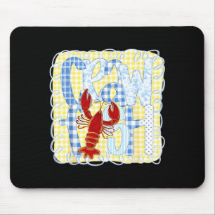 Preppy Crawfish Season Funny Louisiana Seafood Men Mouse Pad