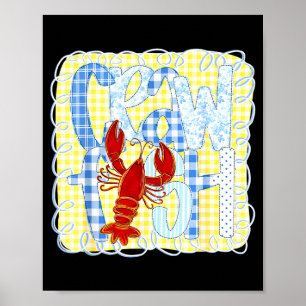 Preppy crawfish season funny louisiana seafood men poster