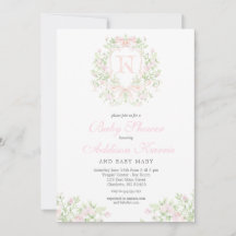 Preppy Crest Baby Shower Invitation