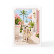 Preppy Cute Chihuahua Greeting Card