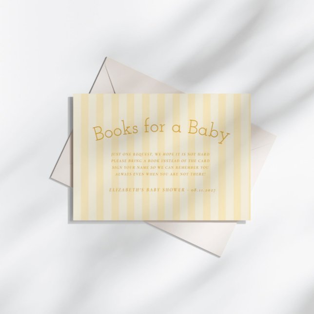 Preppy Cute Stripes Books for Baby Enclosure Card (Creator Uploaded)