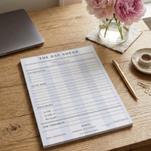 Preppy Daily Planner   Calm Date Ahead  Notepad