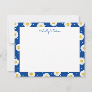 Preppy Daisies Floral Watercolor Blue & Yellow Card