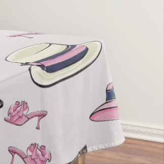 Preppy Derby Hat & Shoe / Derby Party Pink  Tablecloth