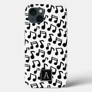 Preppy Doodle Music notes Monogram Personalised iPhone Case