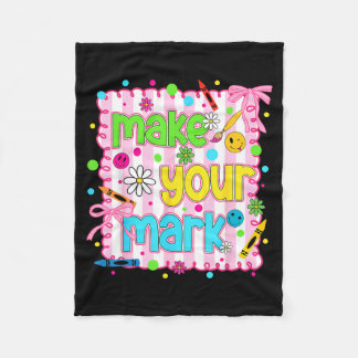 Preppy Dot Day Make Mark Bow Colourful Polka Dot Fleece Blanket