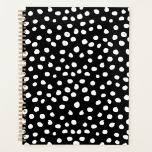 Preppy Dots Modern Black White Animal Print Spots Planner