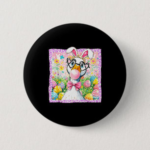 Preppy Easter Silly Goose Bubblegum Coquette Bunny 6 Cm Round Badge