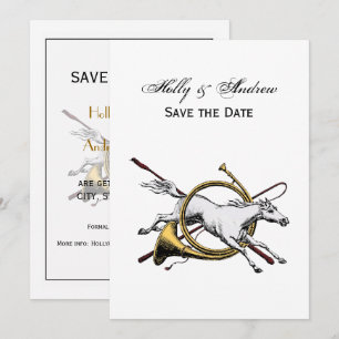 Preppy Equestrian Horse Jumping Through Horn Colou Invitation