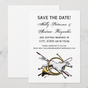 Preppy Equestrian Horse Jumping Through Horn Colou Invitation