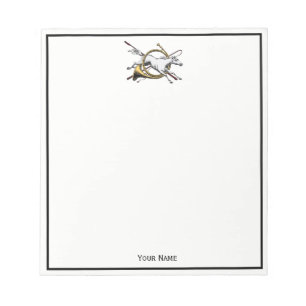 Preppy Equestrian Horse Jumping Through Horn Colou Notepad