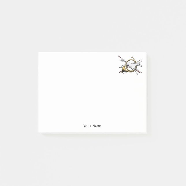 Preppy Equestrian Horse Jumping Through Horn Colou Post-it Notes (Front)