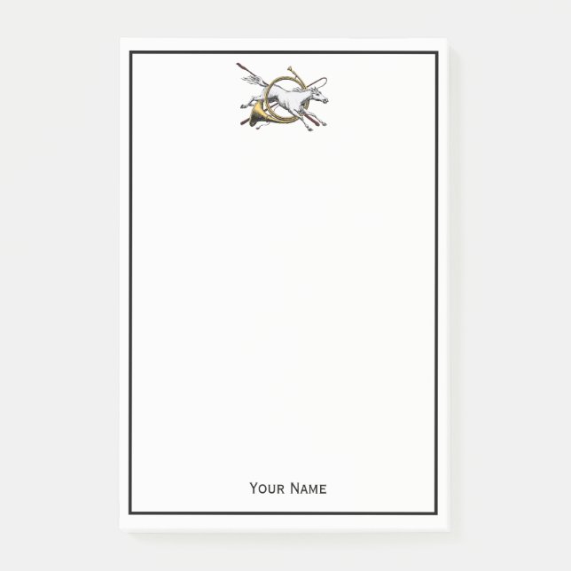 Preppy Equestrian Horse Jumping Through Horn Colou Post-it Notes (Front)