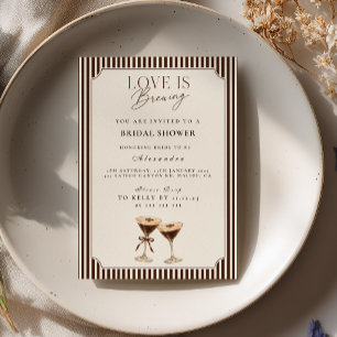 Preppy Espresso Martini Bridal Shower Invitation