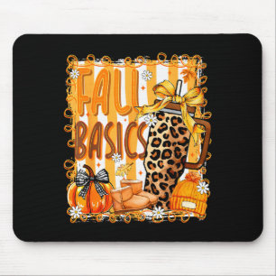 Preppy Fall Basics Coquette Bow Pumpkin Autumn Wom Mouse Pad