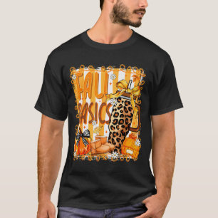 Preppy Fall Basics Coquette Bow Pumpkin Autumn Wom T-Shirt