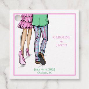 Preppy Fashion Couple Shower Wedding Favour Tags