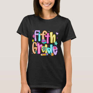 Preppy Fifth Grade Back To School 5th Grade Teache T-Shirt