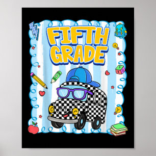 Preppy Fifth Grade Back To School Boys First Day S Poster
