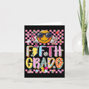 Preppy Fifth Grade Teacher First Day Of School 5th Card