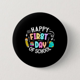 Preppy First Day Of School Teacher Back To School 6 Cm Round Badge