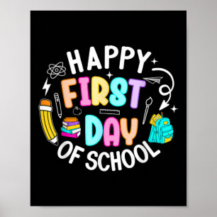 Preppy First Day Of School Teacher Back To School Poster
