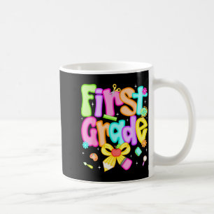 Preppy first grade back to school 1st grade coffee mug