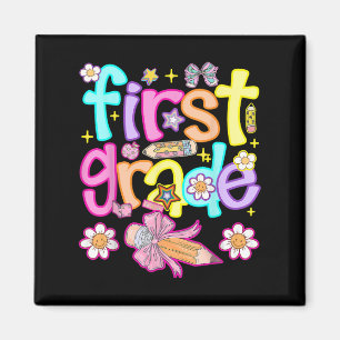 Preppy First Grade Back To School 1st Grade Girl B Magnet