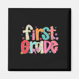 Preppy First Grade Back To School 1st Grade Teache Magnet