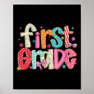 Preppy First Grade Back To School 1st Grade Teache Poster