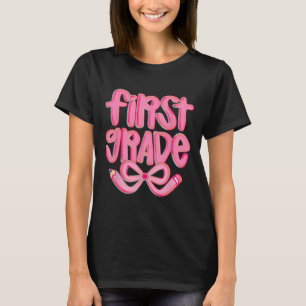 Preppy First Grade Back To School Coquette Bow Tea T-Shirt