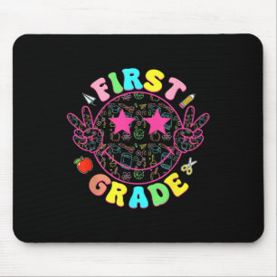 Preppy First Grade Smile Face Back To School Boy G Mouse Pad
